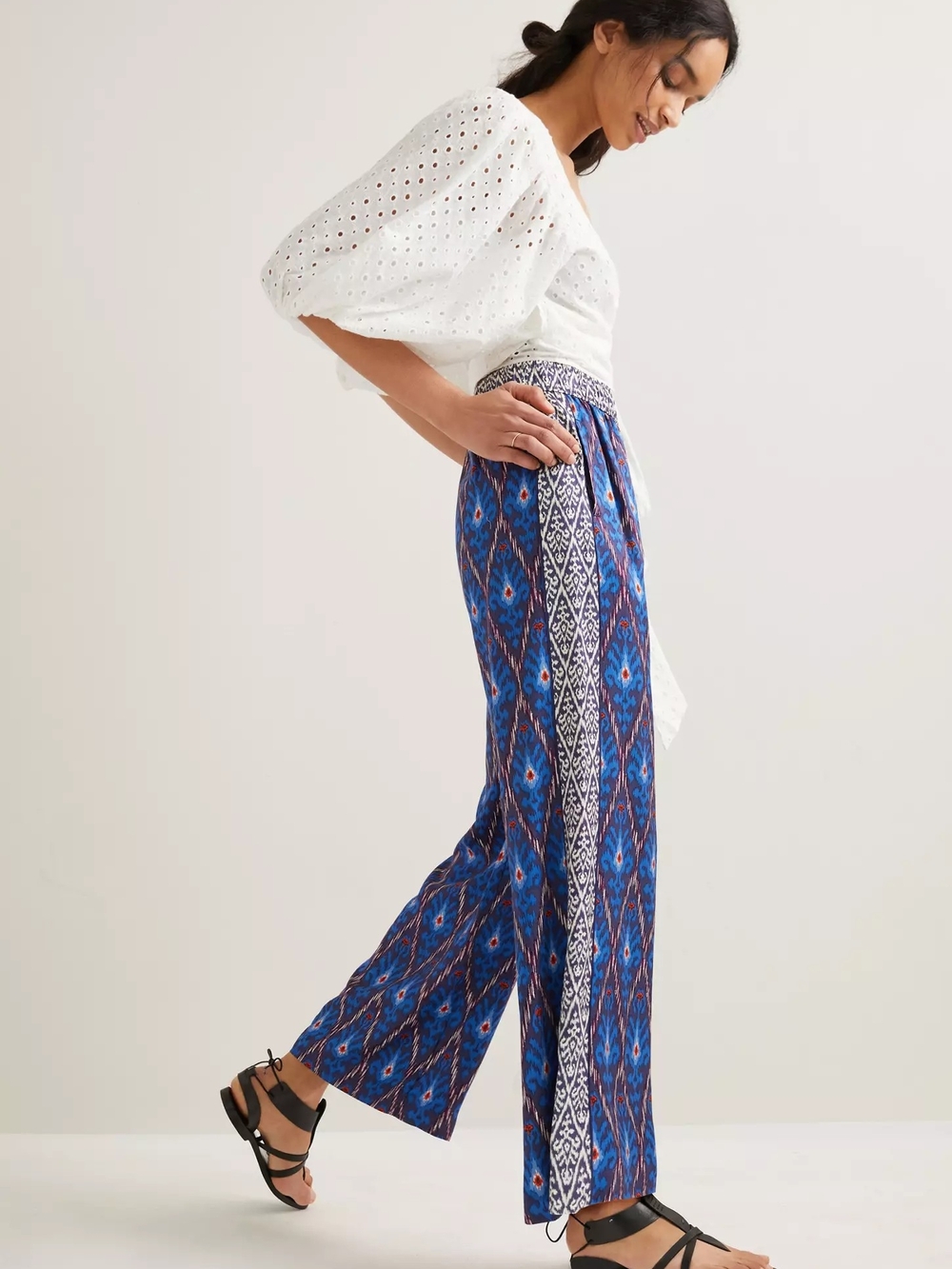 By Anthropologie Vale Wide-Leg Pants Size Small Petite - Picture 4 of 10